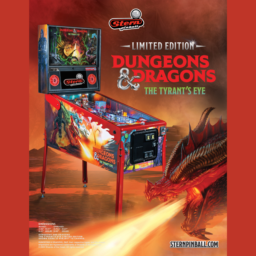 2025 Dungeons & Dragons: The Tyrant's Eye Limited Edition LE Pinball by Stern